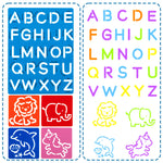 3sscha 22Pcs Alphabet Tracing Stencil Set for Kids Drawing Stencils with Color Highlighter Letters Numbers and Cute Animal Pattern Paint Boards Learn Art Craft Classroom Rewards Birthday Gift