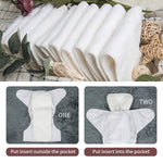 ALVA 6 Pack Cloth Diaper with 12 Inserts One Size Adjustable Washable Reusable Diaper Cover for Baby Girls and Boys