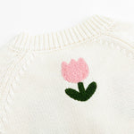 Simplee kids Baby Sweater Beige Girl Sweater Knitted Cardigan for Toddler 1-9Years Spring Kids Solid Jacket Beige