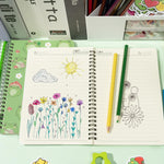 L1rabe 2 A5 Frog Spiral Notebooks Back to School Cute Frog Green College Ruled Hardbound Notebooks Exercise Book Diary Notepad Travel Journal for Kids Teens Students Girls Birthday Gift