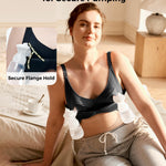 Momcozy Hands-Free Breast Pump Bra, Seamless Design, Wireless Support, Tencel™ Breathable Fabric, Fully Fixed Cups Black