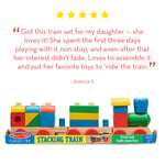 Melissa & Doug Stacking Train - Classic Wooden Toddler Toy (18 pcs)