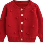 Simplee kids Baby Sweater Cardigan Jacquard Cable-Knit Spring Coat Long Sleeve Cardigan for Baby Girl