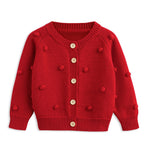 Simplee kids Baby Sweater Valentine's Day Cardigan Embroidery Knit Coat for Winter Spring for 12-18 Months
