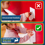 Baby Safety Outlet Cover Box (2 Pack) Double Lock for Much Better Toddler Proofing, Easier Operation, Simple 3 Step Install with Included Screws. Provides Extra Space Inside for Plugs (2 Pack, White)