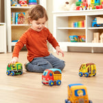 Melissa & Doug Pull-Back Construction Vehicles - Soft Baby Toy Play Set of 4 Vehicles