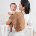 Comfy Cubs Muslin Burp Cloths 20" x 10", Pack of 10 - Large, 6-Layer, Ultra Absorbent 100% Cotton for Baby Drool and Messes - Soft, Safe & Gentle Baby Burp Cloths for Boys & Girls - Multi