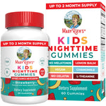 MARYRUTH'S Kids Nighttime Gummies | Sugar Free | NO Melatonin with L Theanine, Lemon Balm, Chamomile, Vitamin B6 | Relaxation Support for Kids 2+ | Vegan | Non-GMO | Gluten Free | 60 Count