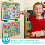 Melissa & Doug Magnetic Wooden Responsibility Chart Toddler Routine, Kids Reward Board, Chores Chart, Responsibility Tool for Kids Ages 3+
