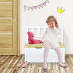 Costzon 2 in 1 Kids Table and Chair Set, Wood Activity Table with Toy Storage Bench & 2 Chairs for Children Reading, Arts, Crafts, Snack Time, Homework, Playroom, Toddler Table and Chairs (Natural)