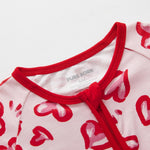 pureborn Baby Girls Sleeper Viscose from Bamboo Pajamas 2-Way Zipper Snug Fit Sleepwear Pink Heart 6-12 Months