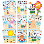 24 Sheets Make-a-face Stickers, Make Your Own Ice Cream Mix and Match Sticker Sheets DIY Summer Ice Cream Stickers for Kids Party Favors Activities