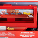 Mattel Disney and Pixar Cars Mini Mack Racers Hauler & 1 Toy Car, Transporter Truck Holds 18 Minis, Collectible Set