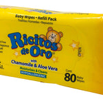 Ricitos de Oro Baby Wipes Baby Wipes with Chamomile Extract and Aloe Vera 80 cont.