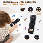 Baby TV Remote Toy - Realistic Play Remote toy with Lights and Sounds, 3 Languages (English, Spanish & French), Learning Musical Toys, Preschool Infant Boys Girls Toys Gift for 1 2 Year Old, Black