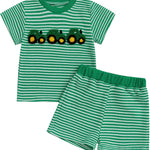 VISGOGO Baby Boy Girls Toddler Summer Outfit Striped T-shirt Toddler Boy Summer Clothes 6 12 18 Months 2 3 4 5 T Short Set