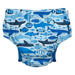 green sprouts Boys' Snap Reusable Absorbent Swimsuit Diaper, Blue Undersea, 18 M