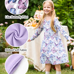 PATPAT Toddler Girl Floral Multipack Dresses 2 Pack Long Sleeve A-line Dress for Girl