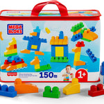 MEGA BLOKS First Builders Toddler Blocks Toys Set, Deluxe Building Bag with 150 Pieces and Storage, Creative Open-Ended Play, Blue, Ages 1+ Years (Amazon Exclusive)