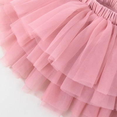 ZFZDRen 6M-3T Infant Baby Girl Tutu Skirt Toddler Girls Solid Color Tulle Skirts Birthday Outfits with Headband (6 Months, Dusty Pink)