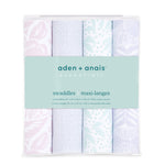 aden + anais Essentials Swaddle Blanket, Muslin Blankets for Girls & Boys, Baby Receiving Swaddles, Newborn Gifts, Infant Shower Items, Toddler Gift, Wearable Swaddling Set, 4 Pack, Damsel