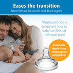 Dr. Brown's Natural Flow Anti-Colic Options+ Wide-Neck Baby Bottles 9 oz/270 mL, with Level 1 Slow Flow Nipple, 4 Count, 0m+