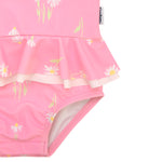 Gerber Baby Girls One-Piece Swimsuit, Pink Daises, 0-3 Months