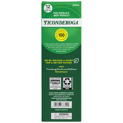 Ticonderoga My First Wood-Cased Pencils, Pre-Sharpened, 2 HB, Yellow, 12 Count
