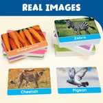 BenBen Flash Cards for Toddlers, Extra Thick, 250 Images, Double-Sided Educational Flashcards, Alphabet, Number, Animal, Shape, Color, Preschool Learning Activities, Gift for Kids 1 2 3 4 Years