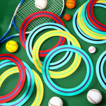 Seenelling 4 Pack Flying Disc 11 Inch Flying Ring Bulk for Backyard Beach Sport Outdoor Soft Discs for Beach Pool Backyard Camping Activities Sport Playing Toss Gift (Cyan,Blue,Yellow,Red)