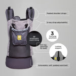 LÍLLÉbaby 3-in-1 Ergonomic CarryOn Airflow Toddler Carrier with Lumbar Support & Breathable Mesh (25-60 lbs), Supportive & Comfortable, Multi-Position Carrying for Hiking & Travel (Charcoal/Silver)