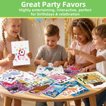 24 Sheets 8.27''×5.9'' Make Your Own Stickers for Kids Toddlers, Make a Face Stickers Mix and Match with Unicorns Dinosaur Horse and Sea Animals for Kids Party Favors Activities