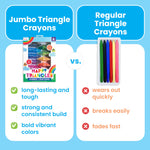 Ooly Jumbo Triangle Crayons for Toddlers Set of 12, Non-Toxic Triangle Shaped Easy to Hold Crayons for Toddler, No Rolling Crayon, Gifts for Kids