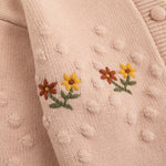 Simplee kids Toddler Sweater Little Girl Knitted Cardigan Flower Embroidery Coat for Spring and Fall Size 2-3 Years