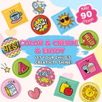 Hewaurorion Puffy Sticker Maker for Kids — Make Your Own 3D Stickers, 90-Piece DIY Craft Kit with Unicorn Machine, Arts and Crafts for Girls Boys Ages 6-10, Screen-Free Birthday Gift