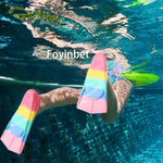 Foyinbet Kids Swim Fins,Short Kids Fins Youth Swimming Flippers for Lap Swimming Training for Children Girls Boys Beginners 2XS