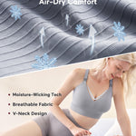 Momcozy Nursing Bras for Breastfeeding, Ribbed Maternity Bra with Racerback, Soft Stretchy Nursing Sports Bra for Yoga Gray