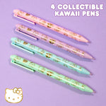 Hello Kitty & Friends 4-Piece Pen Set, My Melody, Kuromi, School and Office Supplies, Stationery