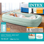 Intex Kids Travel Air Mattress Inflatable Bed with Raised Sides and Hand Pump - Portable Blow-Up Toddler Traveler Bed for Children's Naps or Sleep