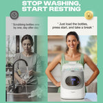 PINNGUSHI【Upgraded】Baby Bottle Washer Pro, Sterilizer, Dryer & Water-Filter, 5-in-One Cleaning Machine Fits 6 Bottles, Pump Parts & Baby Essential, No More Hand Washing for Busy Moms & Parents