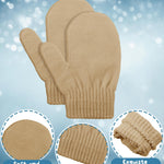 Boao 5 Pairs Toddler Mittens Magic Stretch Black Kids Winter Knitted Gloves Multicolor Newborn Warm Gloves for Boys and Girls(Pink, White, Gray, Brown, Rose Red,Pink, White, Gray, Brown, Rose Red)