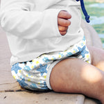 green sprouts Baby Toddler Eco Snap Swim Diaper - White Seashells - 18mo