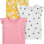 Simple Joys by Carter's Girls' Short-Sleeve Shirts and Tops, Pack of 3