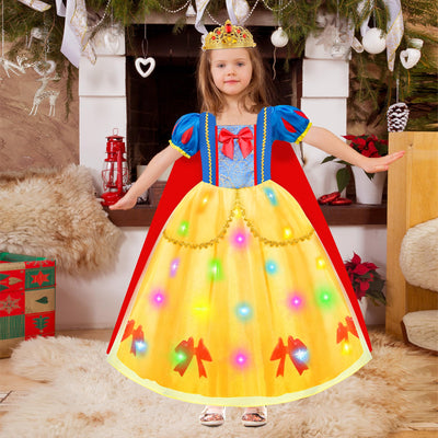 Meland Princess Dress - Light Up Princess Dress Up Clothes for Girls 3-8 Princess Costumes for Girls Toddlers Birthday Gift