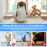 5 Pack Window Locks Diecast Construction, Compatible with Horizontal and Vertical Windows, Fit 1/16'' (0.16cm) up to 7/8''(2.22cm) Wide Rail, Easy Installation, Enhanced Safety(1-3/16'' Short version)