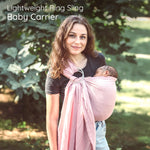 Ring Sling Baby Carrier - USA Lab Tested, 100% Natural Cotton Muslin, Breathable & Ergonomic Ring Sling Rose
