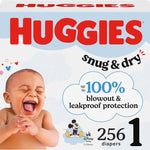Huggies Size 1 Diapers, Snug & Dry Newborn Diapers, Size 1 (8-14 lbs), 128 Count, Packaging May Vary