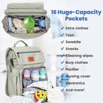 PILLANI Baby Diaper Bag Backpack - Large Bag for Boys & Girls - Diaper Backpack - Travel Diaper Bags with Changing Pad - Baby Registry Search Stuff & Shower Gifts - Newborn Essentials Must Haves Mom