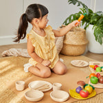 PlanToys® Pretend Play Wooden Tableware Set for Kids | 16-Piece Montessori Kitchen Toy Set with Plates, Cups, Bowls & Utensils | Eco-Friendly, Non-Toxic Toy for Toddlers & Preschoolers