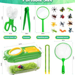 Bug Catcher for Kids, 17 PCS Bug Catching Kit with Bug Collector Toy Bugs Butterfly Net Magnifying Glass Insect Catcher Tweezers, Outdoor Explorer Kit for Kids Age 3 4 5 6 7 8